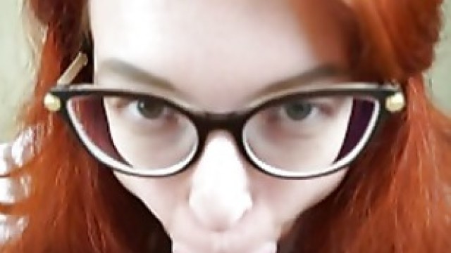 Nerd Girl Sucks Cock And Swallow Cum