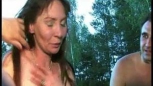 Russian Milfs outdoor fun .. her hubby watch