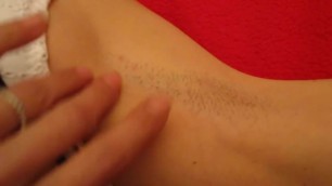 Hot Italian girl in a bra plays with her armpit slurp slurp