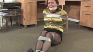 Full figured secretary taped up and robbed