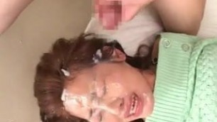 JAV Girl Gets Massive Bukkake Facial