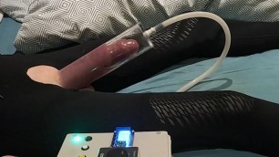 .High Pressure Penis Pumping. Cock pumping to huge size