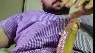 Large Olive Penis Ejaculates Prolifically with a Fleshlight