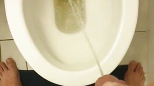 Big cock piss in toilet and more