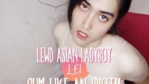 LEWD Asian Ladyboy Lei can't stop playing with her cock