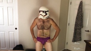 Stormtrooper Tries On Panties Striptease