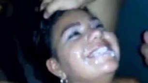 Multiple cumshot on her face